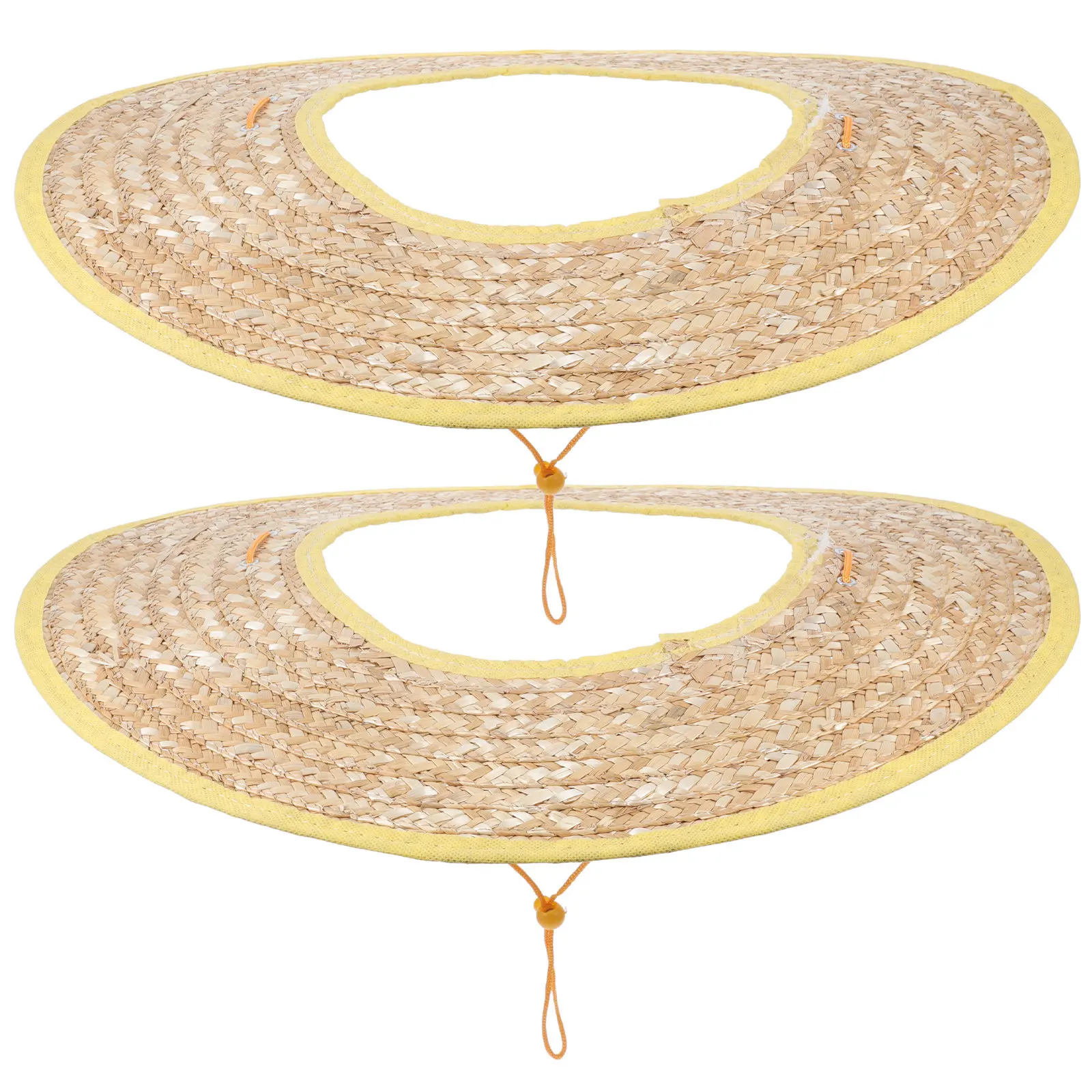 

2Pcs Hard Hat Sun Shade Straw Visor Full Brim Construction Worker Outdoor Protective Sunshade Accessories