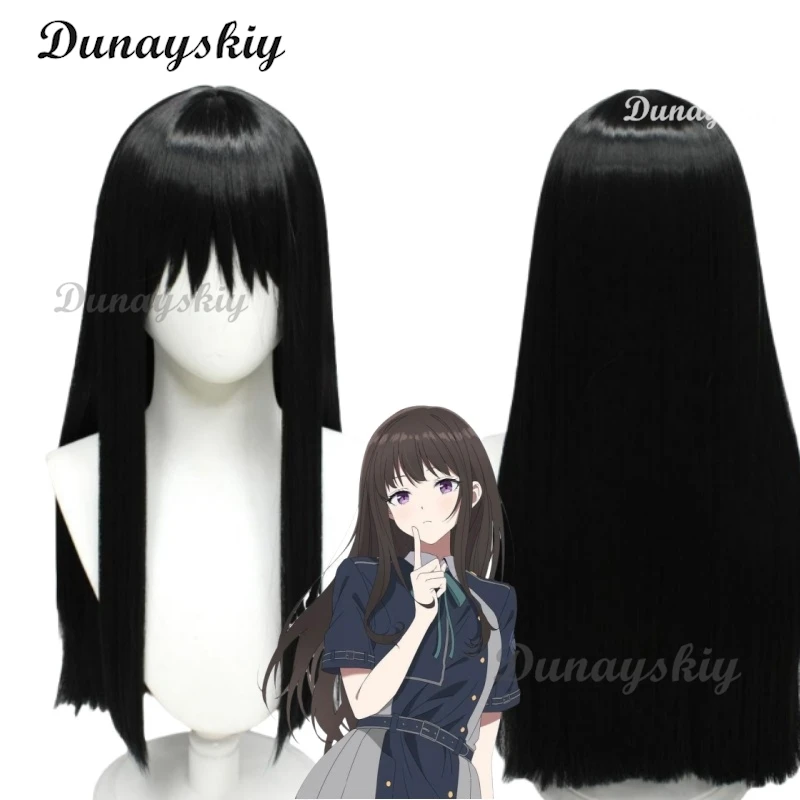 

Anime Inoue Takina Cosplay Wig Woman Long Black Heat Resistant Synthetic Hair Halloween Party Wigs + Wig Cap 80cm