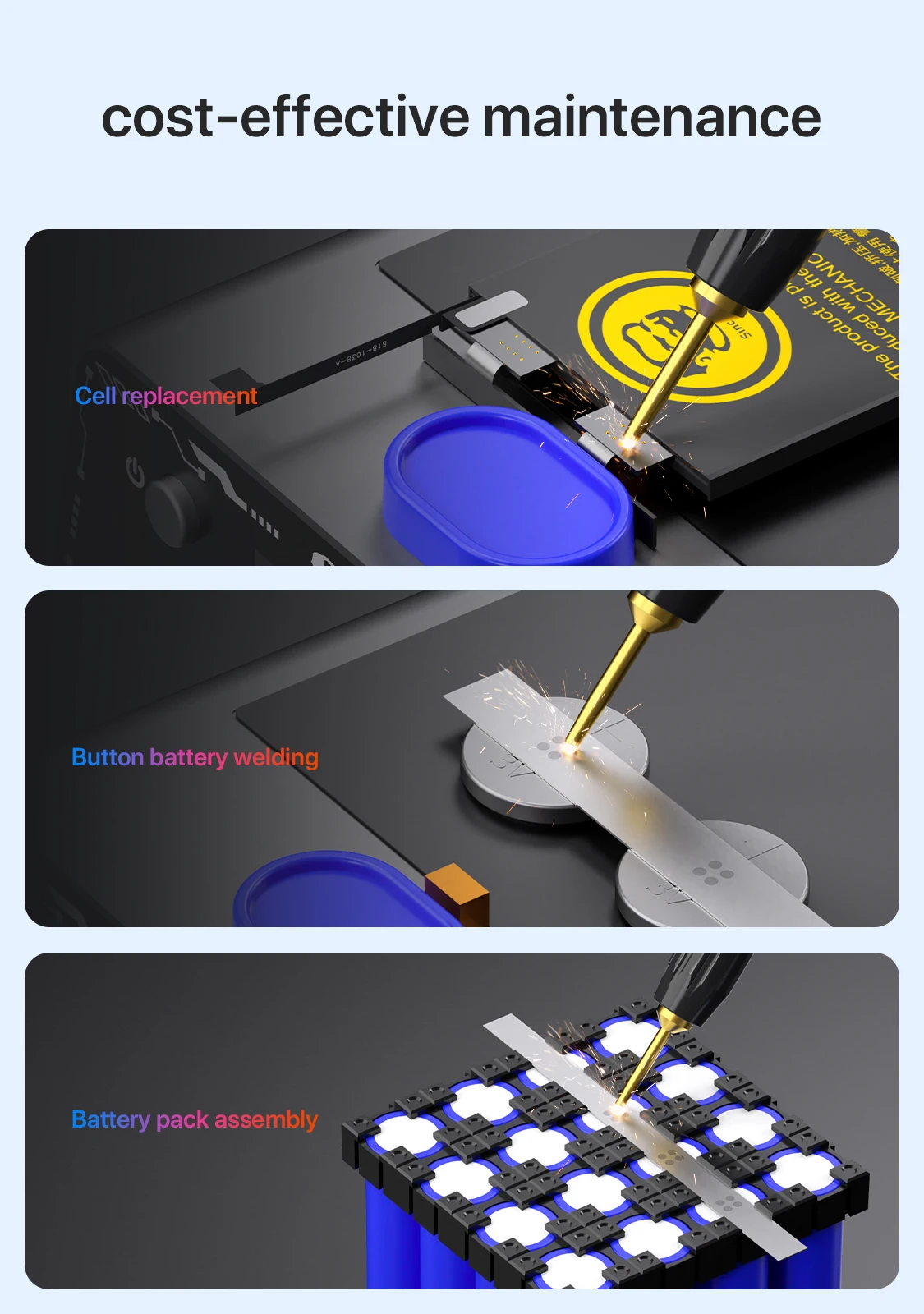 

MECHANIC W09 Farah Capacitor Spot Welding Machine Double Pulse Spot Welding Technology Integrated Copper Spot Welding Pen