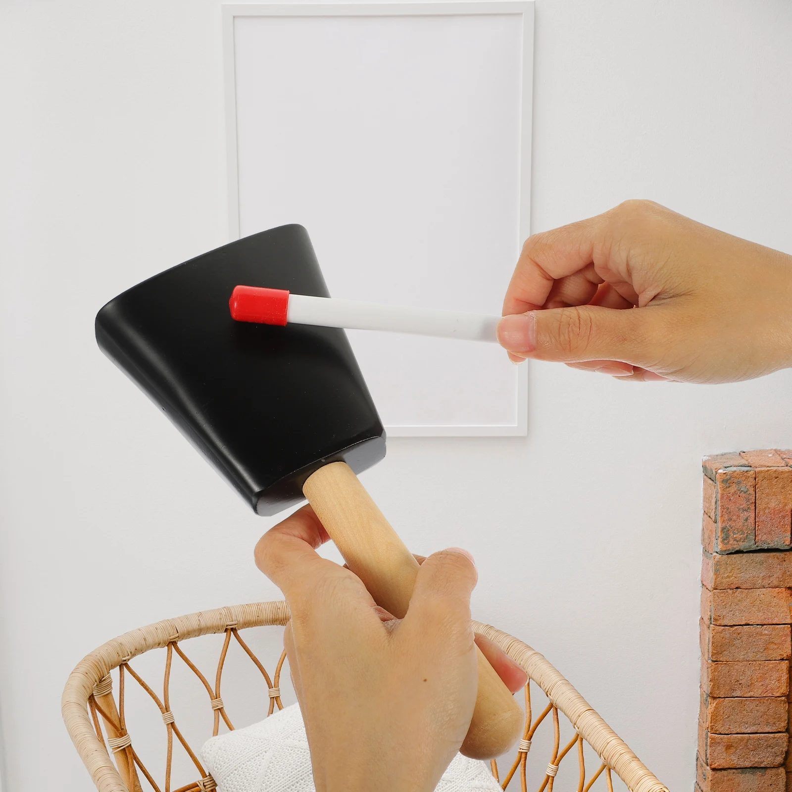 

1 set Metal Cowbell For Kids Musical Instrument Hand Percussion Educational Music Accessory Drum Supply Football Cheering Noise