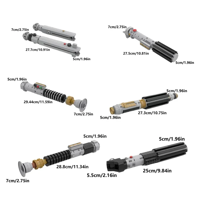 MOC Space War Lightsaber Series Building Blocks Assembly Lightsaber Model Classic Movie With Stand Base Brick Toy Holiday Gift