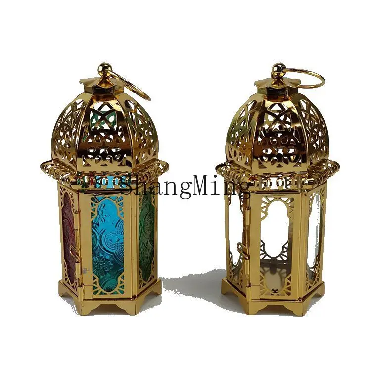 

DSA Golden Castle Wrought Iron Lamp Candle Holder Home Decoration Crafts Ornament Creative Items