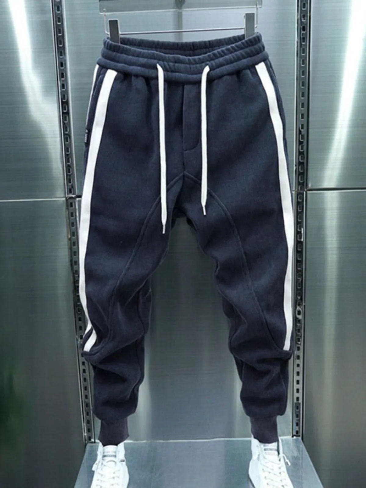 

plus Size Men's Sweatpants Thickened Fleece Casual Harlan Loose Fit Autumn Winter Sports Leisure Trousers Youth Trendy ...