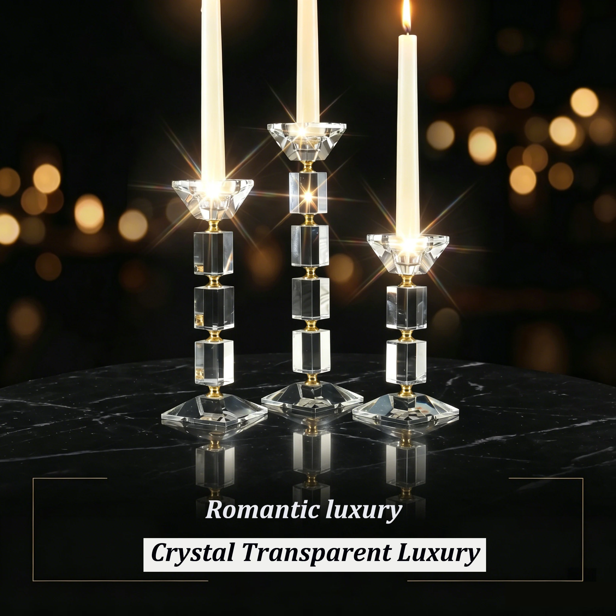 Crystal Diamond Candlestick Wedding Festival Candle Holder Candlelight Dinner Romantic Decoration Ornaments