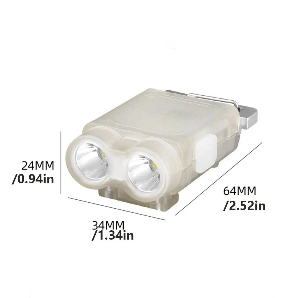 6 Modes Keychain Light Magnetic Dual Light Source Fluorescent Flashlight Waterproof Lightweight Hat Lamp Outdoor Fishing