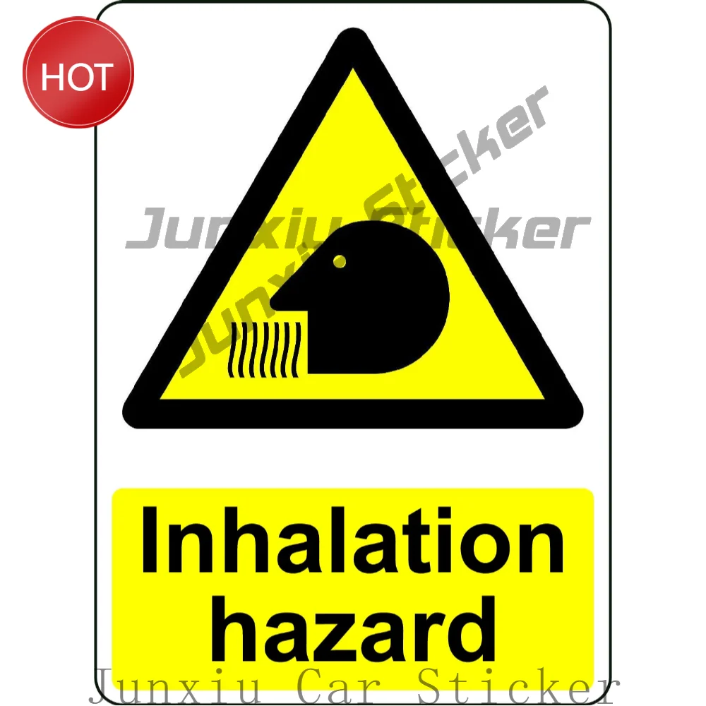 Caution Inhalation Hazard PVC Sticker For Storage Area Doors And Equipment Enclosures Workplace Hazard Awareness Decal