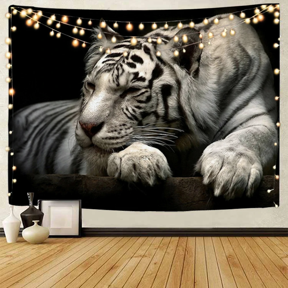 Forest Beast King Tiger Background Decoration tapestry, Forest Tiger, Elephant Background Decoration tapestry Home Decoration