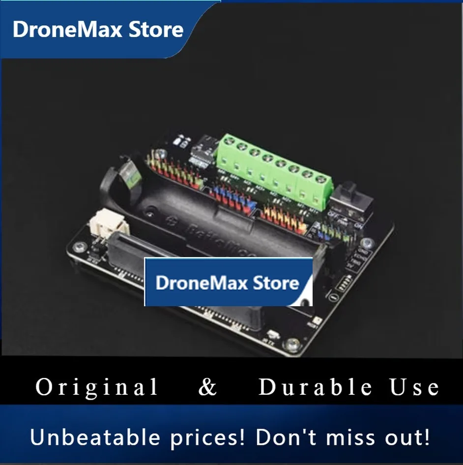 DroMaAll-in-One Expansion Board For UNIHIKER & Micro:bit With 18650 Battery, 4 Motors & 6 Servos, LEGO-compatible For STEM Robot