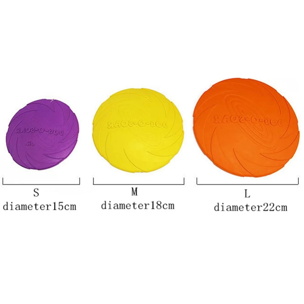 15/18/22cm Rubber Dog Flying Discs Pet Puppy Outdoor Sports Game Trainning Interactive Toy Bite Resistant Dogs Chew Flying Disc