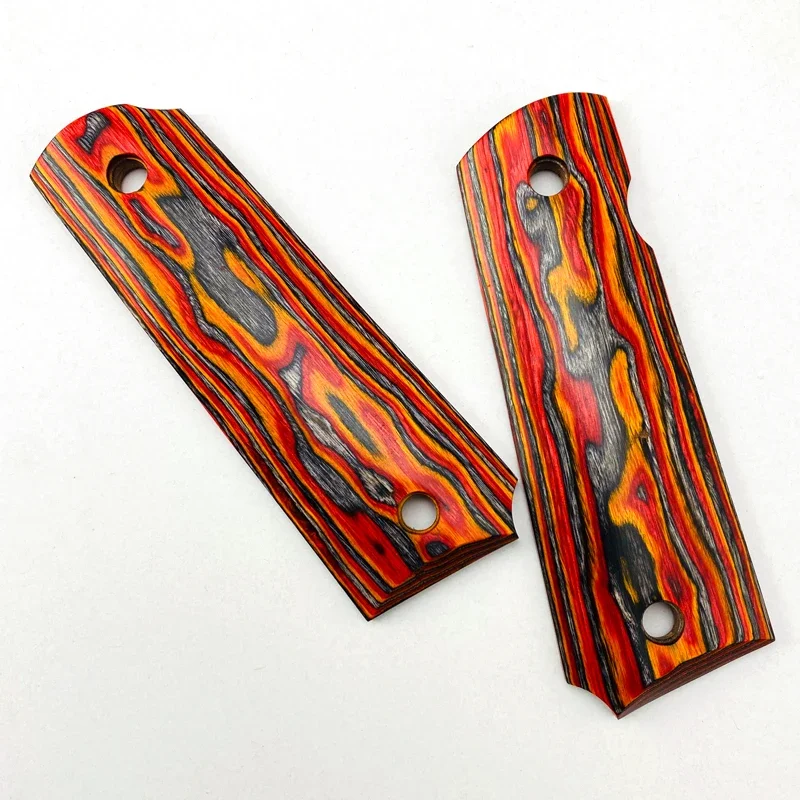 1pair Composite Colored Wood 1911 Grips Handle Patches CNC DIY Making Modified Shank Scales Accessories Non-Slip Tactics Custom