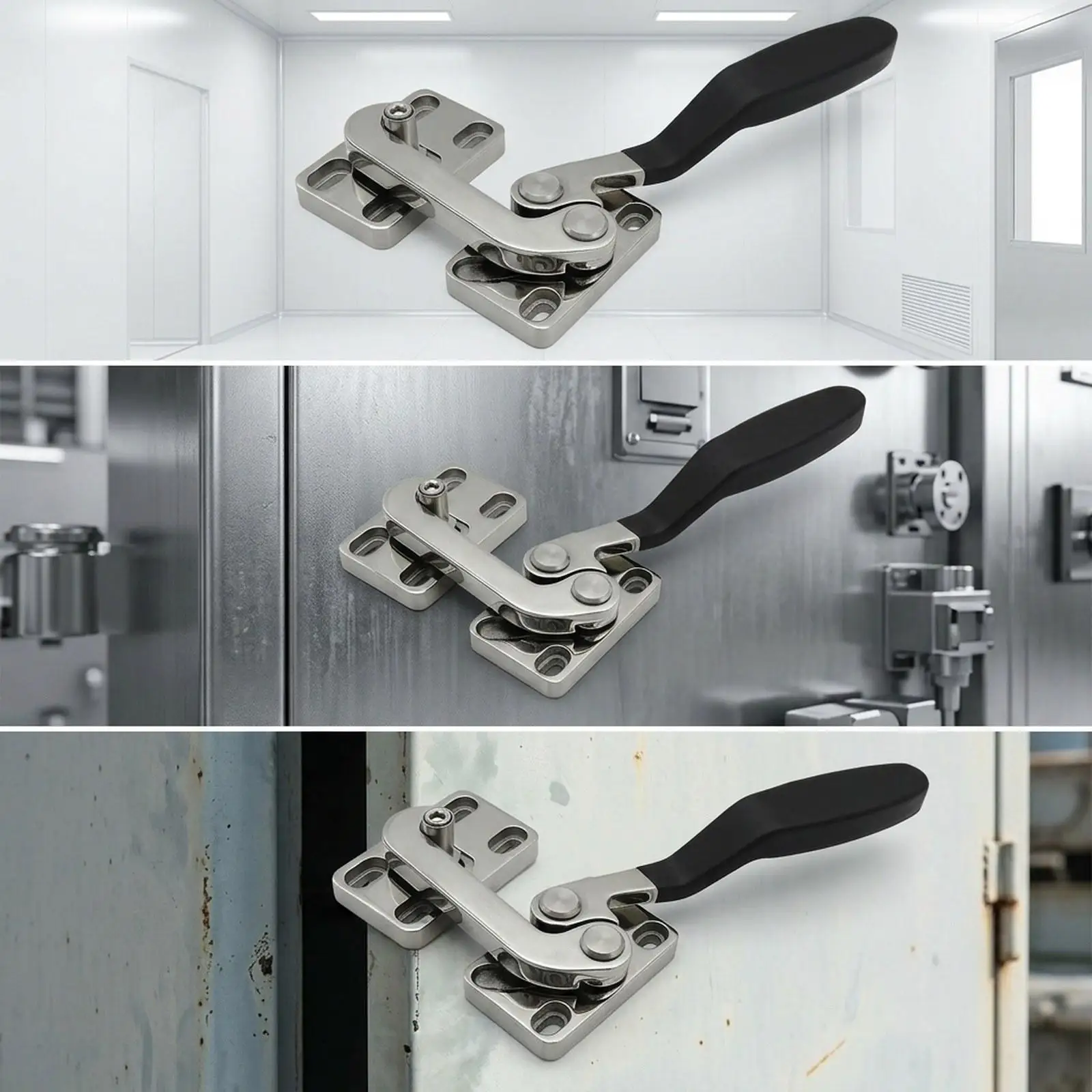 Heavy Duty Oven Cabinet Lock Handle Metal Lock Latch Sturdy Security Draw Latch for Industrial Doors and Airtight Cabinets