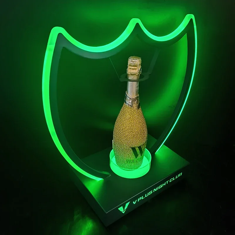 creative LED Champagne King Base wine display Acrylic wine holder rack Wine Bottle Display Stand Nightclub