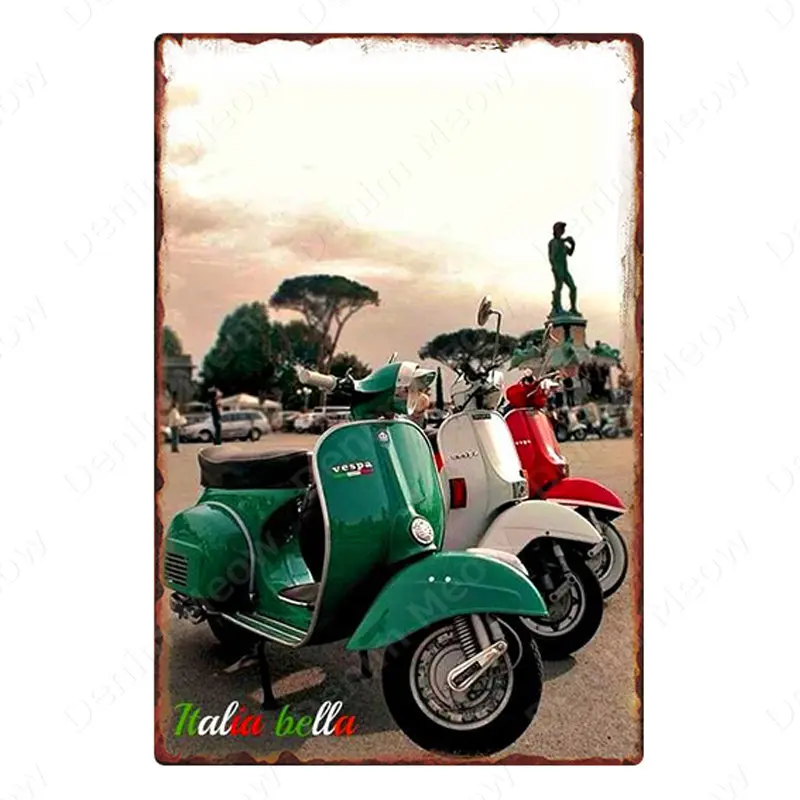 Vespa Retro Tin Signs, Car, Motorcycles, Metal Art Poster, Bar, Garage, Wall Decoration, Moto Clube, Faro, Vintage Home Decor