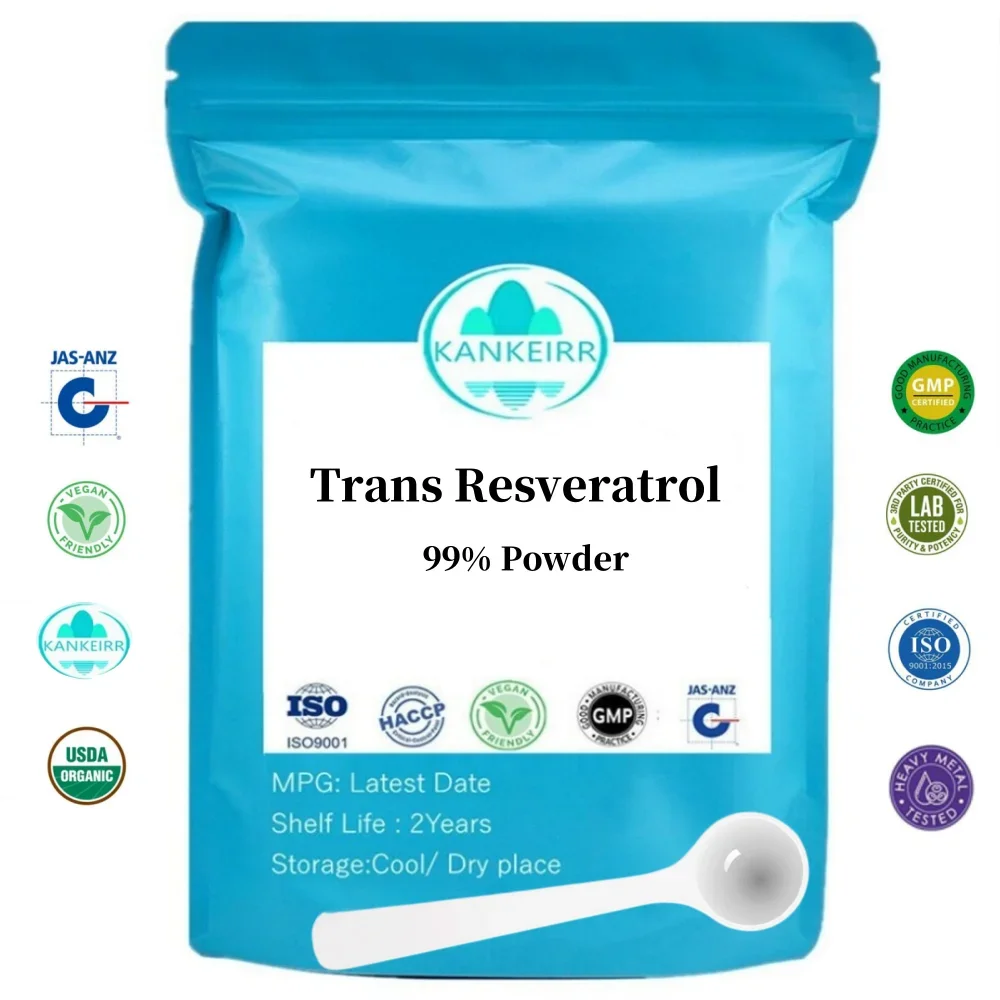 50-1000g Trans-Resveratrol Powder Antioxidant Supplement Skin Care,Helps Alleviate Oxidative Stress,Trans-R,Anti Aging