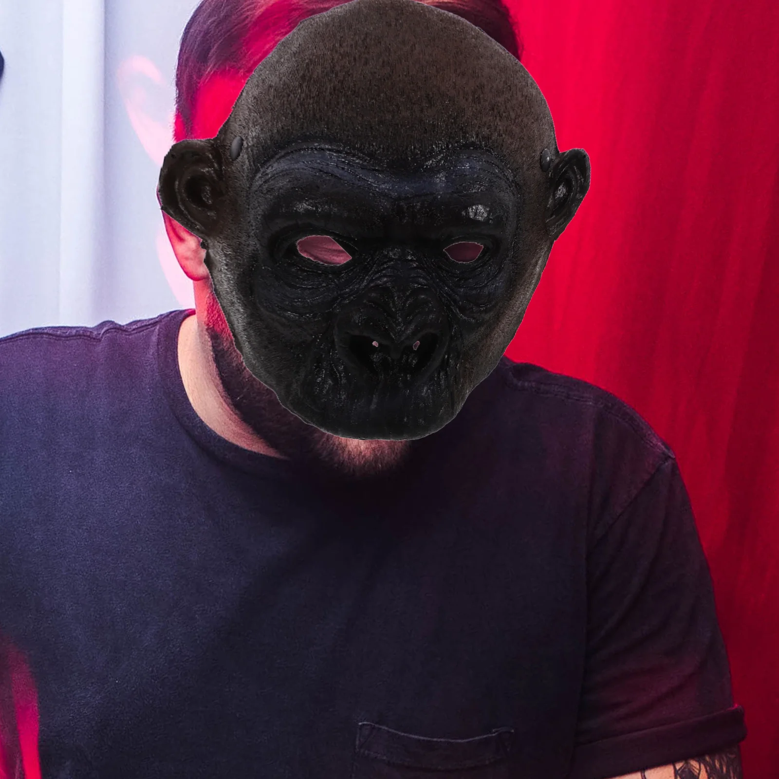 

Monkey Mask Animal Furry Masquerade Funny Gorilla Costume Party Accessory Tight