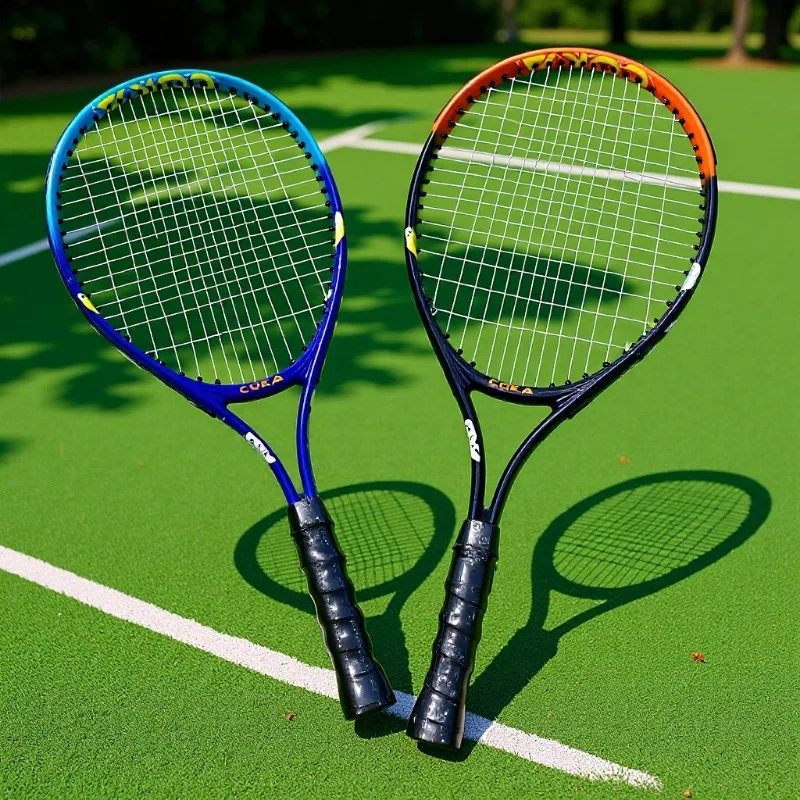 Children's Tennis Racket 23Inch Aluminum Alloy Ultra-light Recreational Racket Toy Youth School Training Racket Outdoor Sports
