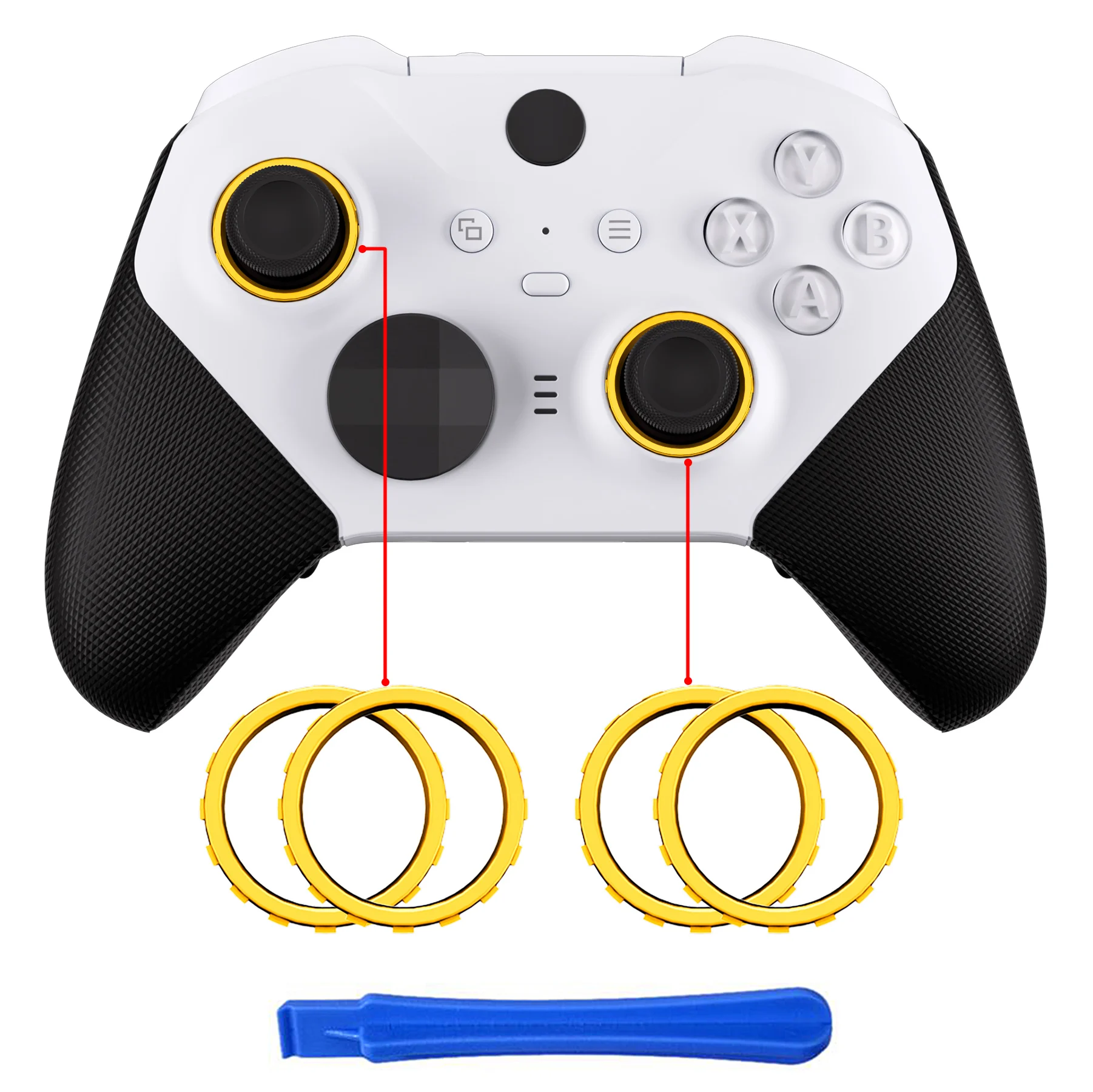 eXtremeRate Accentringen voor Xbox Elite Series 2 Core & Elite Series 2 & One Elite, voor Xbox Series X/S Controller - Chroom Goud