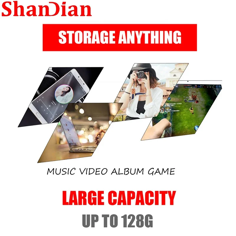 SHANDIAN 128GB SD Memory Card High Speed 64GB TF with Card Reader Smart Memory Card 32GB Suitable for Camera Drone Mobile Phone