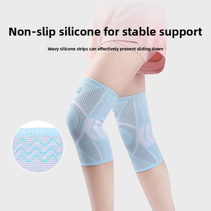 Knitted Four-sided Elastic Sports Knee Pads Women's Non-slip Breathable Sweat-absorbing Running Rope Knee Joint Protective Cover