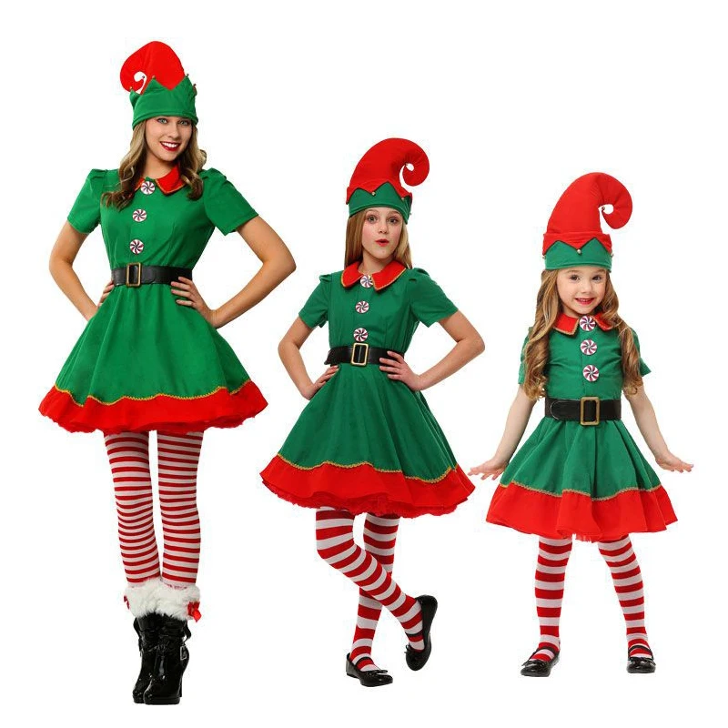 Christmas Kids Clothes Baby Cosplay Santa Claus Costume Adult Women Xmas Suit Jumpsuit Men Outfit For Boys Girls Carnival Party