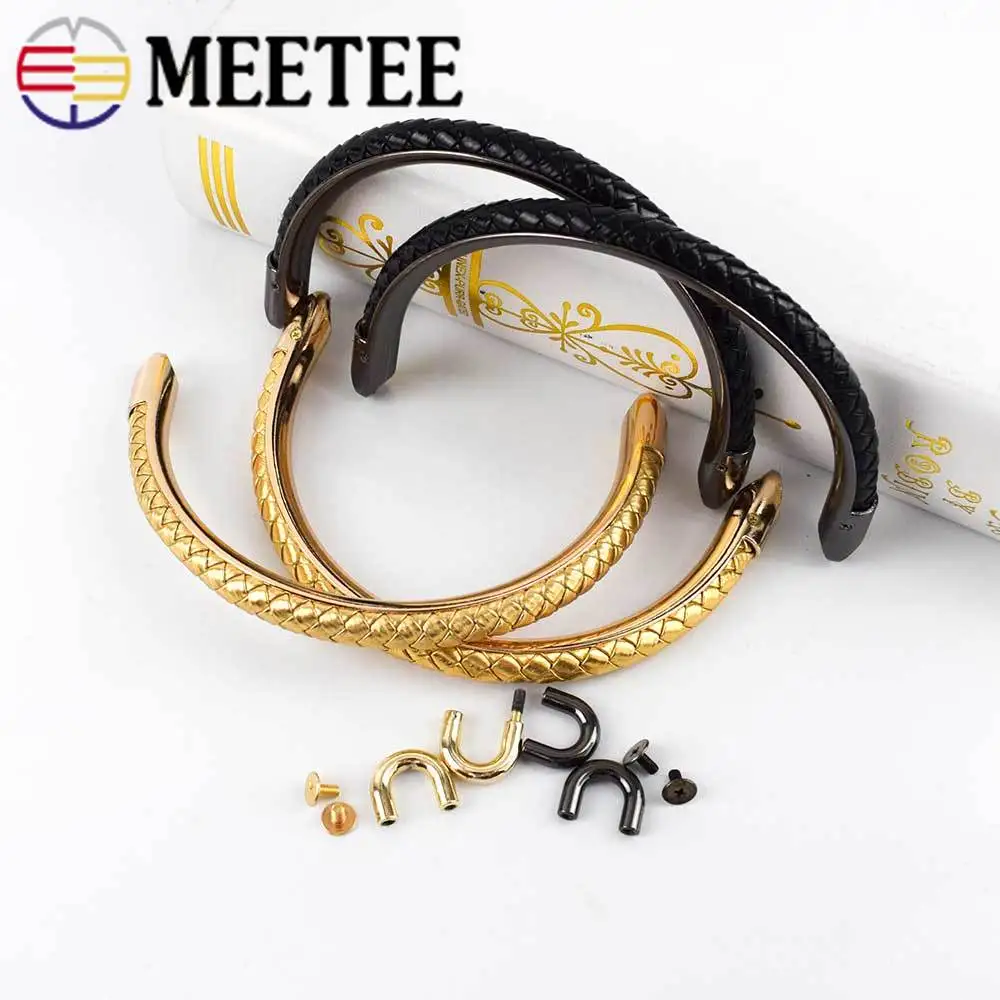 Meetee 2pcs 125mm Metal Bag Handles for Luggage Strap Buckle Hooks DIY Bags Handle Belt Hardware Accessories