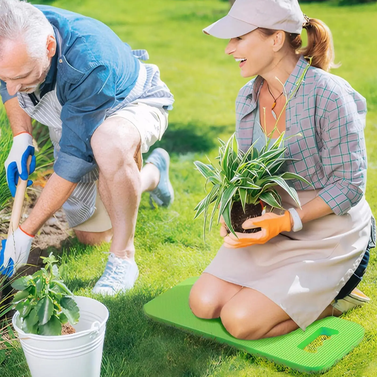 وسادة ركوع للركبة مع مقبض وسادة ركبة مريحة مع مقبض لممارسة اليوجا واستحمام الطفل في الهواء الطلق لكبار السن