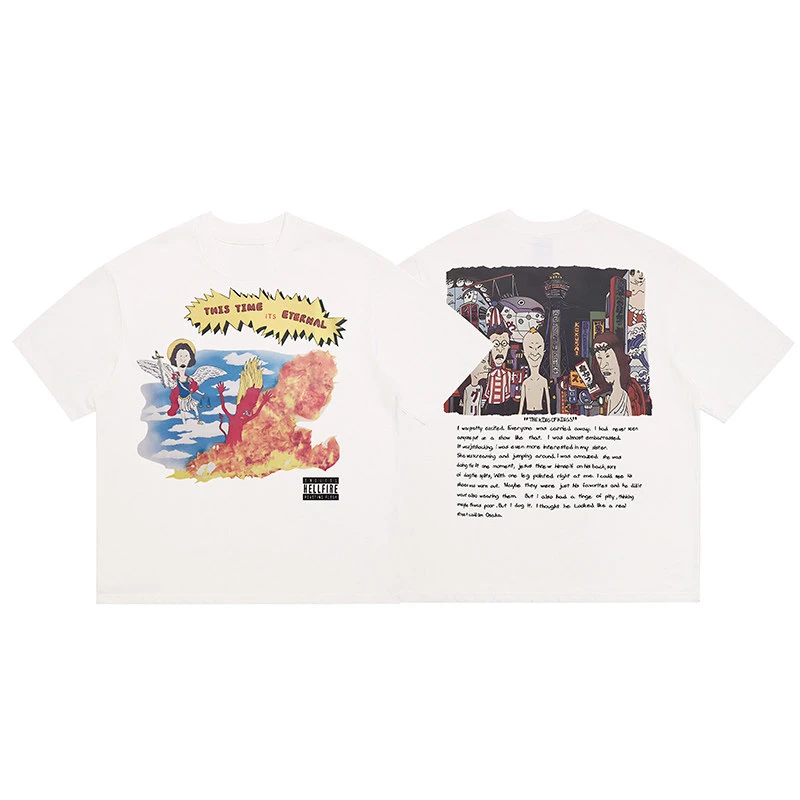 New Summer Saint Vintage Michael Graphic Cotton Unisex Summer Short Sleeve Fashion Brand Tees Luxury Casual Vintage T-shirt