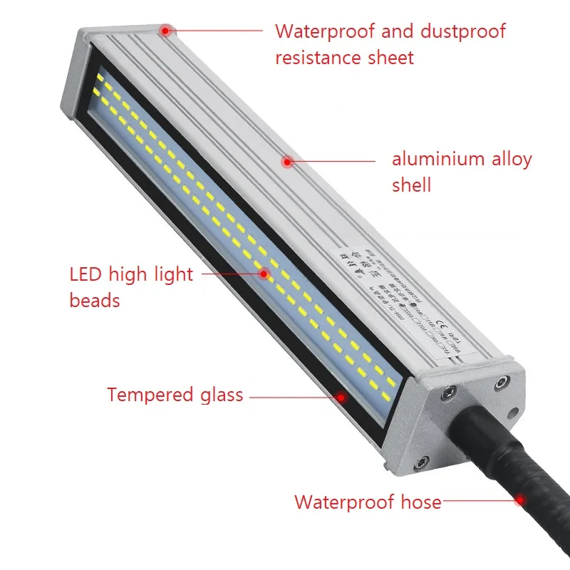 CNC Workshop Working Lights 400mm Flexible Llong Arm LED Waterproof LED Lndustrial Lamp Aluminum Alloy Durable Light 110-220V