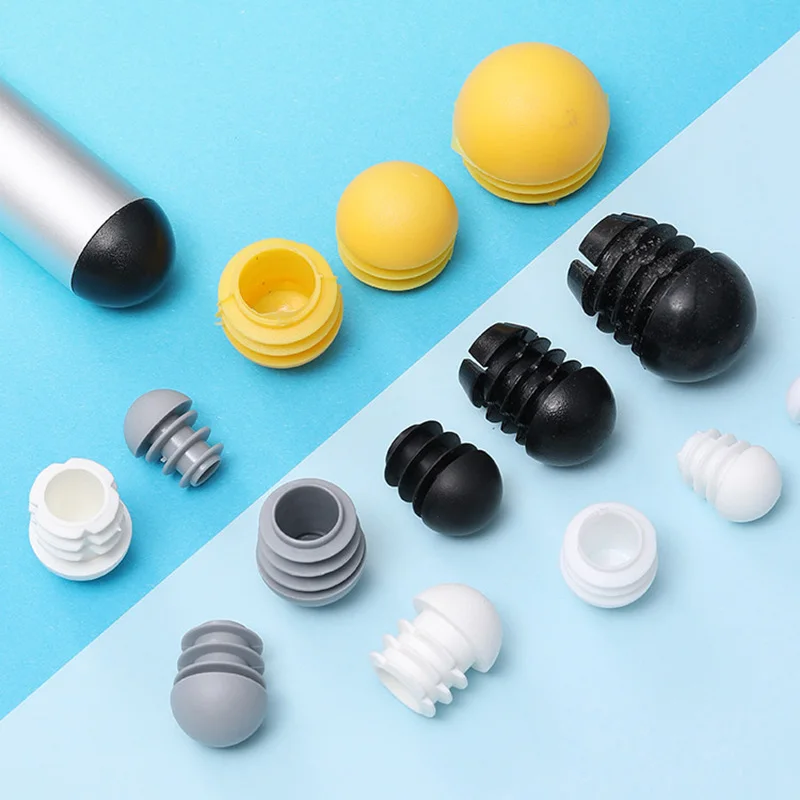 13-76mm Round-head Ball Plug Tube Plastic Dustproof And Anti Slip Spherical Table Chair Foot Cover Furniture Accessorie