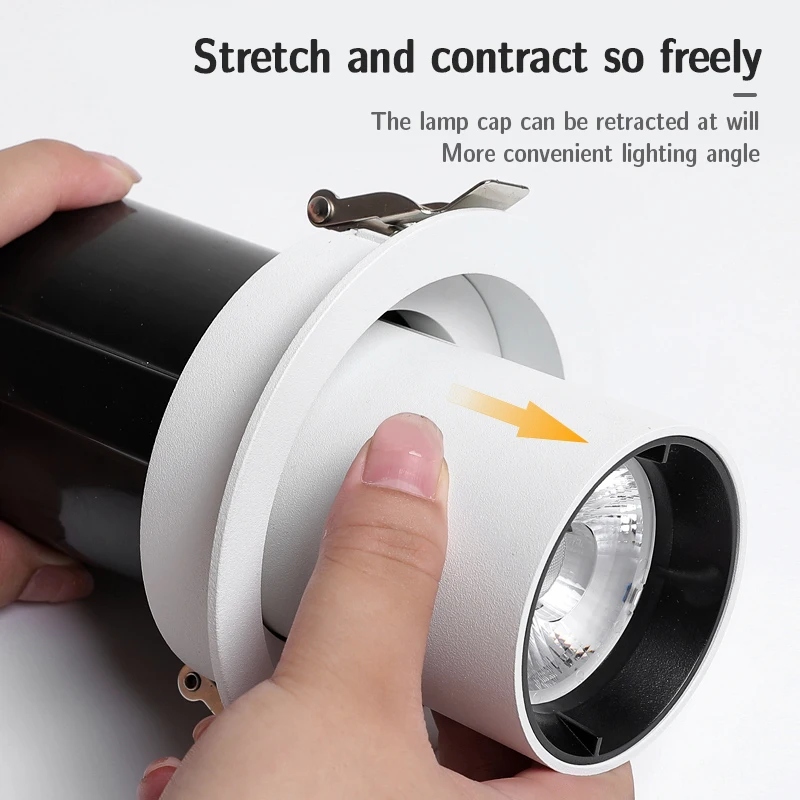 Led Stretching Embedded Downlight Light Retractable Adjustable Spotlight For Living Room Recessed Ceiling Lamp Lighting Fixture