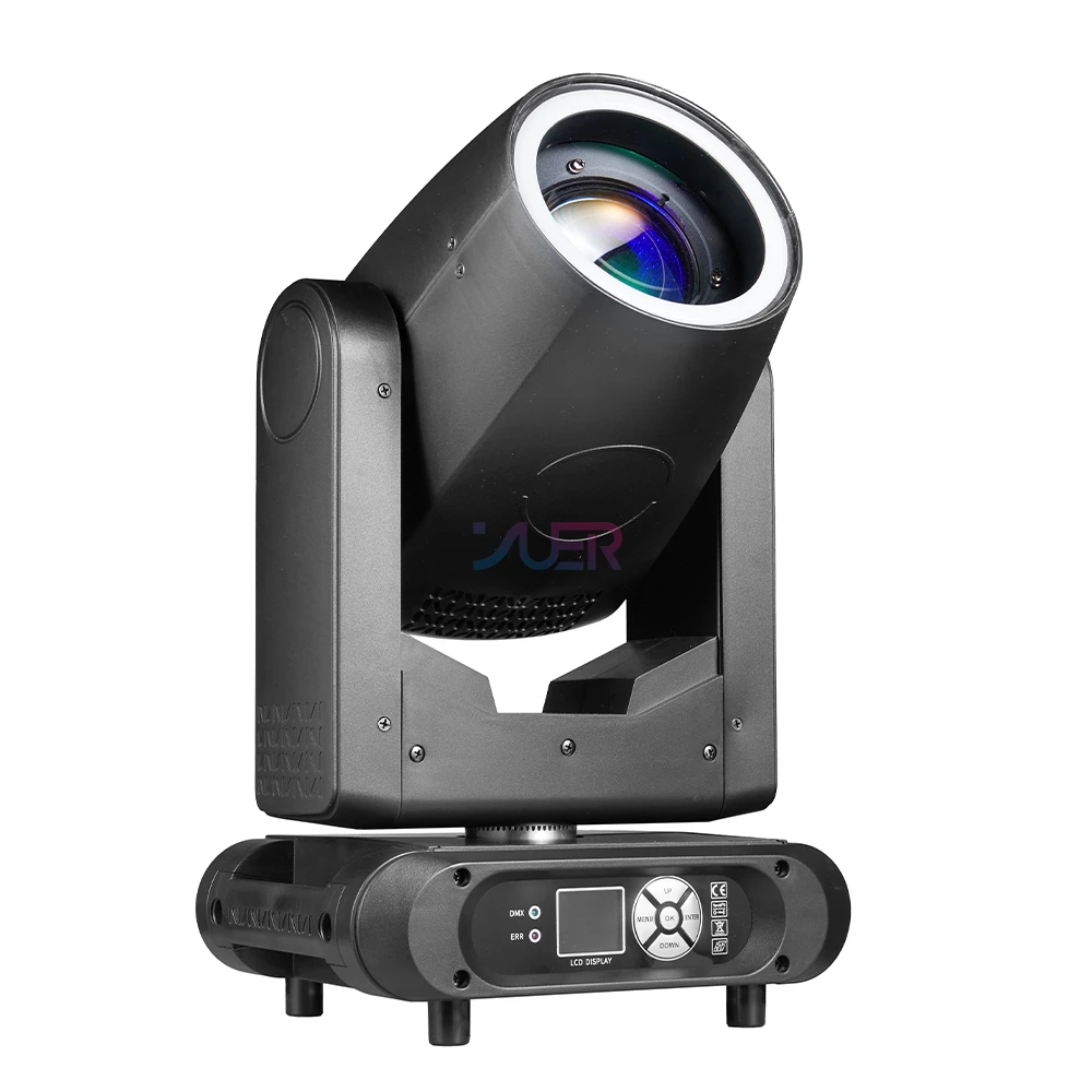 300W LED Beam Moving Head Light With Light Strip 14Gobo&Color DJ Light Stage Light DMX For Wedding Disco Party Music Bar