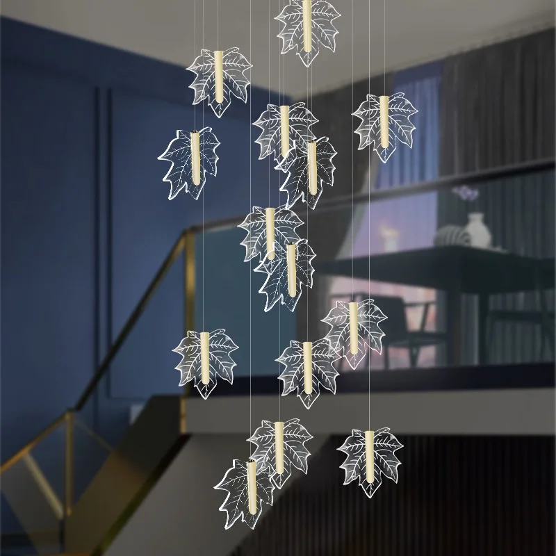 Modern Home Decoration Chandeliers For Duplex Building Staircase Dining Room Pendant Lamp Indoor Lighting Hainging Light Fixture