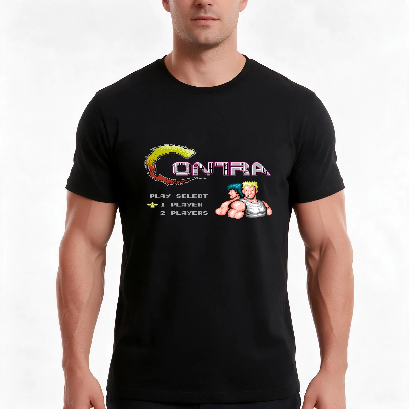 Contra Title T-Shirt, Summer Casual Cotton Tee, Oversized Streetwear Tops, Vintage Graphic Print, Loose Fit Short Sleeve