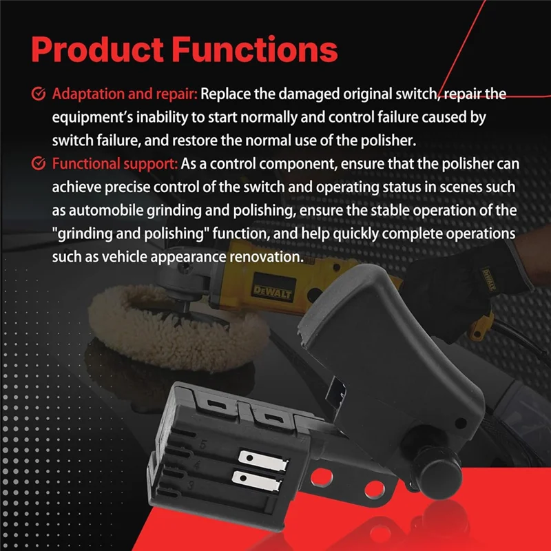 ABDJ-Für Poliererschalter N024326 Ersatz für DWP849, DWP849X, DWP849X-AR, DWP849X-B2, DWP849X-B3, DWP849X-BR
