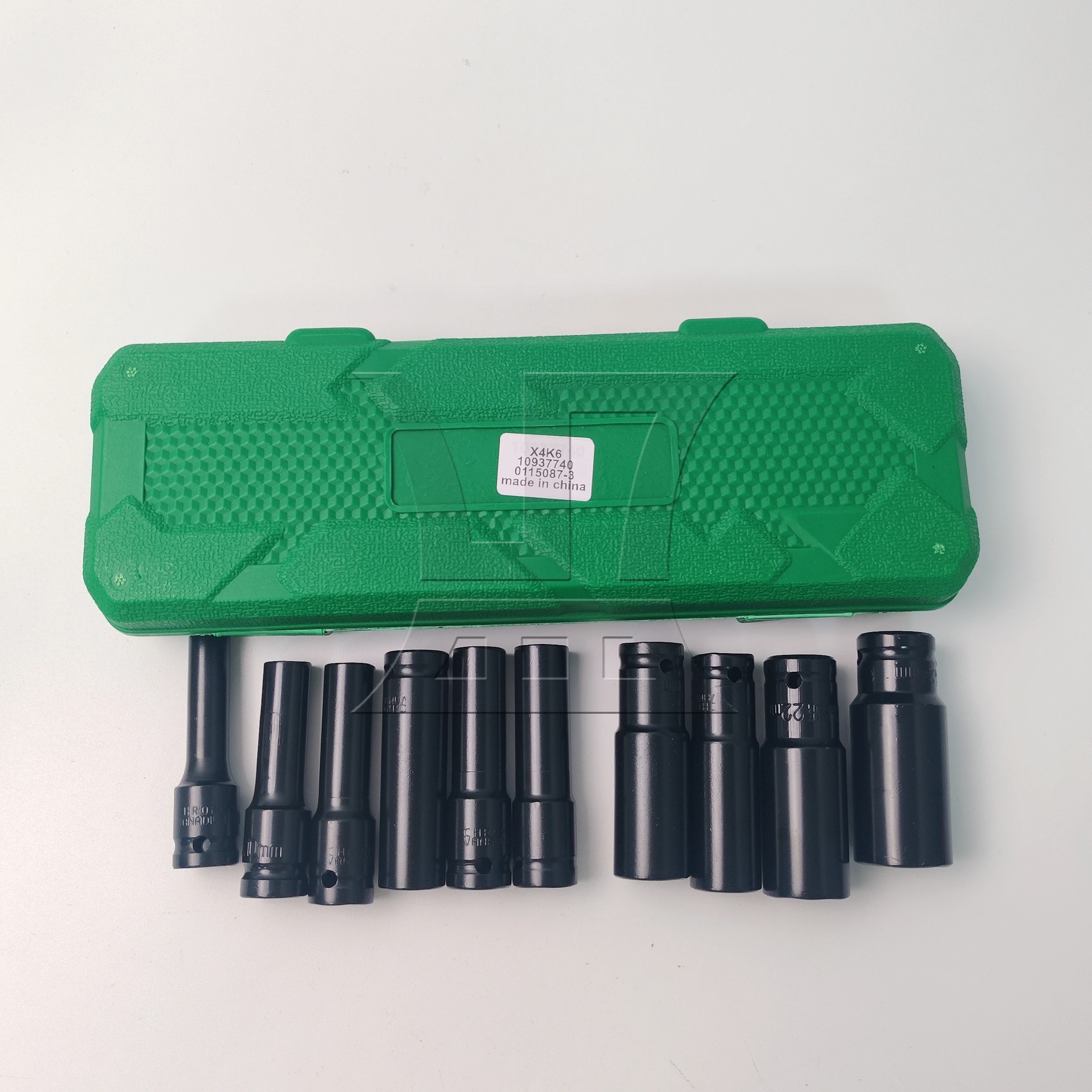 

10Pcs Extended Socket Set 0.8-2.4cm Chrome Vanadium Steel Extended Sleeve for Repairing
