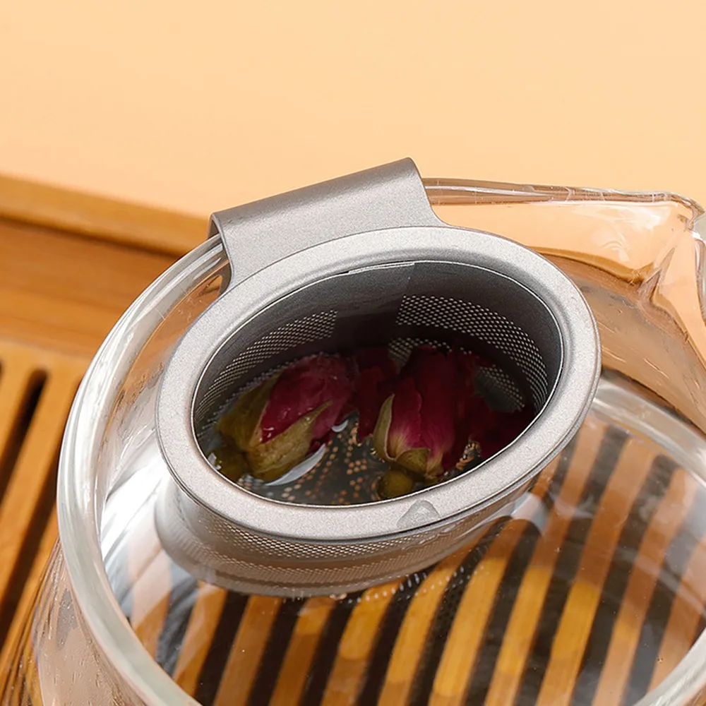 Titanium Titanium Tea Infuser Basket 47x75mm With Hanging Hook Tea Strainer Fine Small Holes Mesh Tea Infuser Basket
