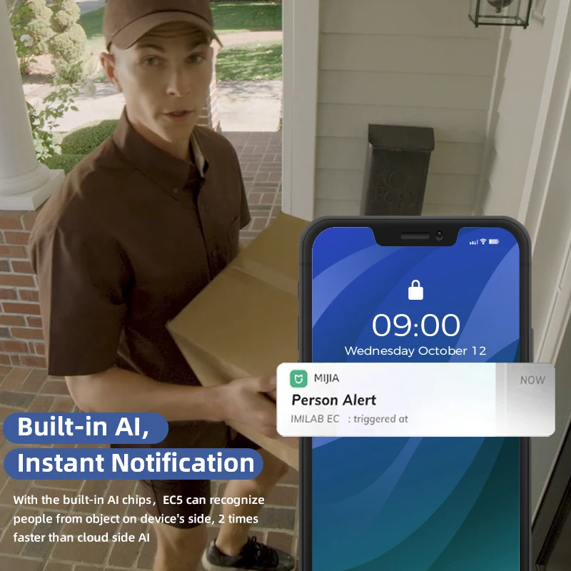 IMILAB EC5 Floodlight Camera Outdoor Wifi Security Video Surveillance Cam IP 2K Color Night Vision 360°Human Tracking Webcam New