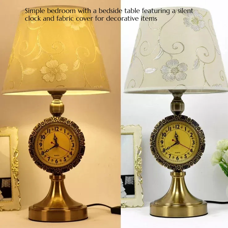 

Silent Clock Fabric Cover Furniture Decorative Lighting Ornaments Creative Home Decoration in Bedrooms Living Rooms Art Pieces