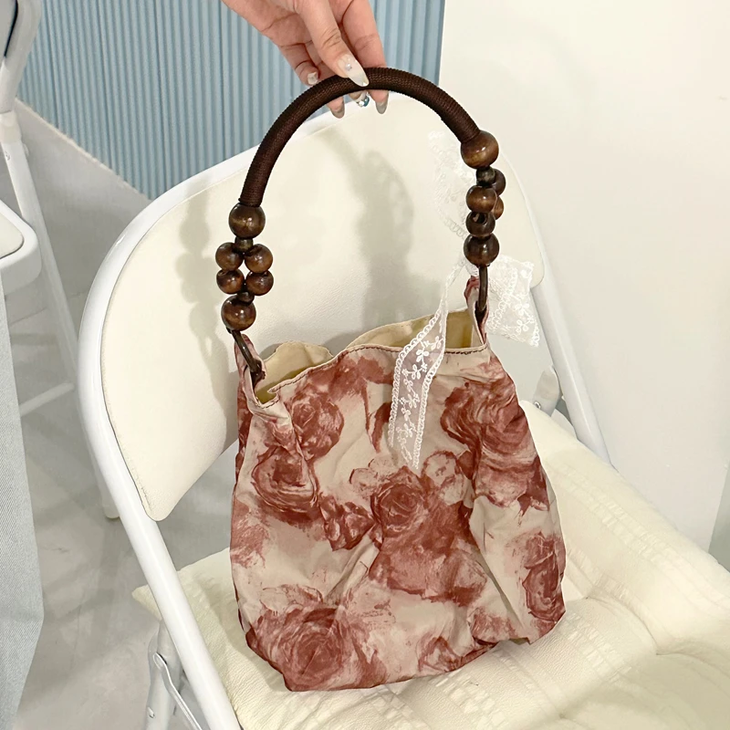 

Модные сумки в китайском стиле с цветочной ручкой и бисером, весна 2022, новые сумки высокого качества для женщин, универсальные женские сумки