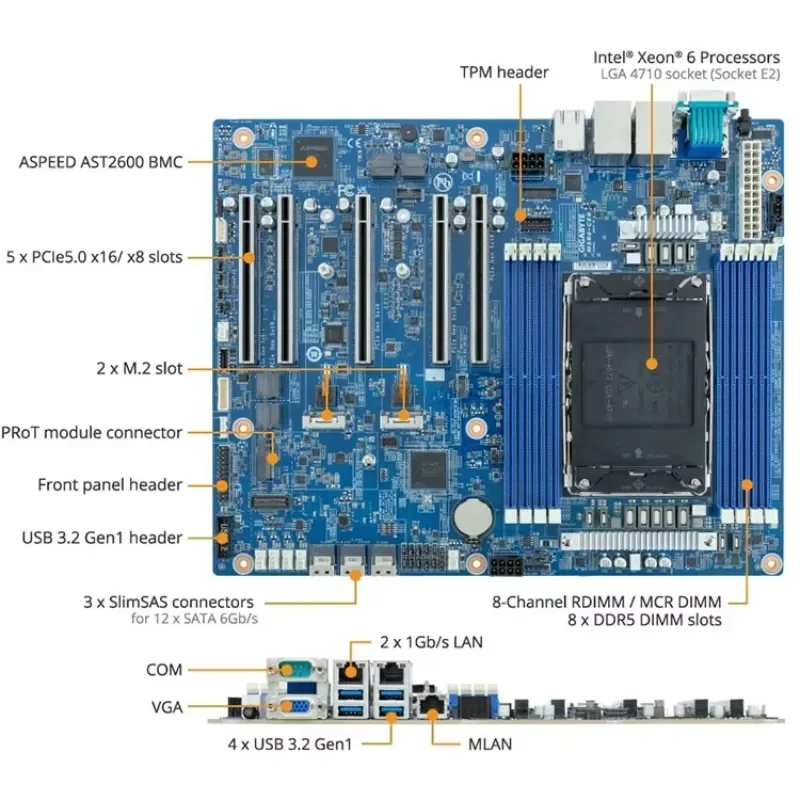 MS04-CE0 Single Xeon 6700/6500 Series Processor ATX Server main board