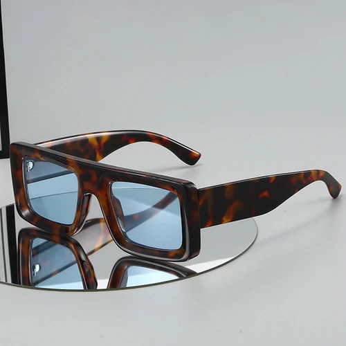 Imagen 2 del producto JNPCXI nuevas gafas de sol cuadradas para mujer, gafas de sol UV400 con remaches de tendencia Retro, gafas de sol con gradiente para hombre