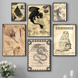 1pc Harries P-Potter Magical Creatures Dragon Poster Paper Print Home Living Room Bedroom Restaurant Cafe Art Painting Decor