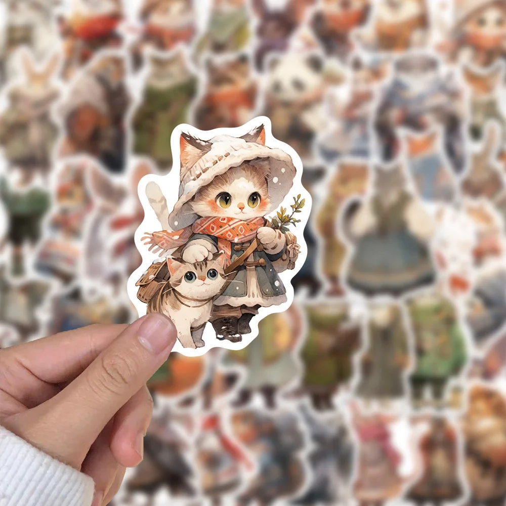 10/30/50PCS New DIY Winter Animal Stickers Cartoon Creative Anime iPad Computer Desk Car Guitar Decoration Waterproof Wholesale