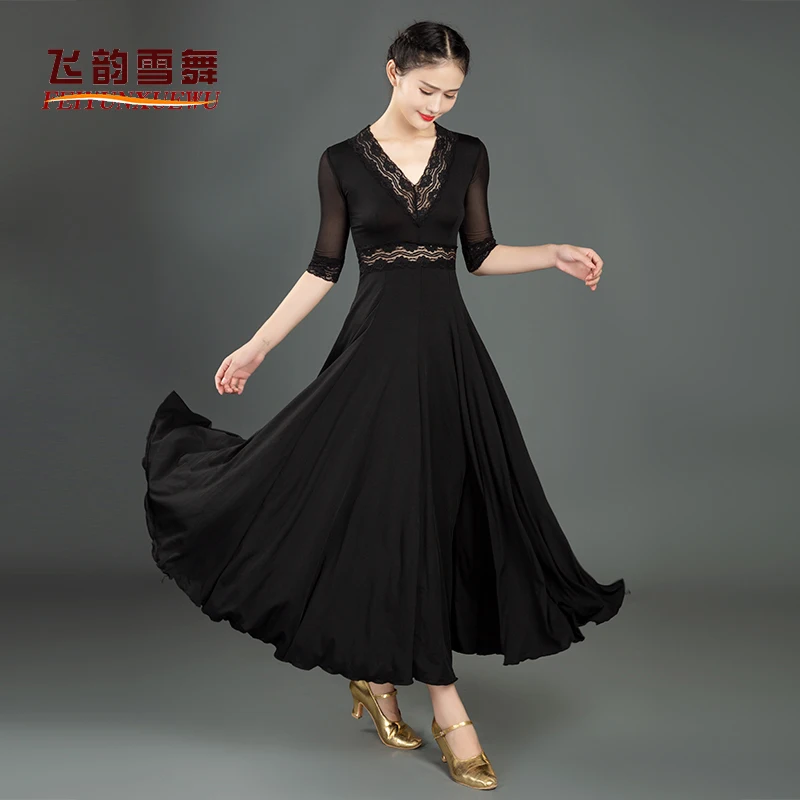 2025 Woman Modern Dance Dress New Ballroom Dance Big Swing Dress Waltz Dance Dress Competition Clothes 083