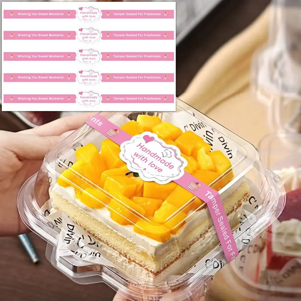 50Pcs Self-Adhesive Food Retail Package Seal Stickers Handmade Long Label Baking Gift Box Sticker Cute Waterproof