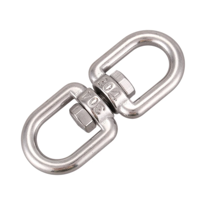 2X Marine Mooring Stainless Steel 6Mm 15/64 Inch Eye To Eye Swivel Ring