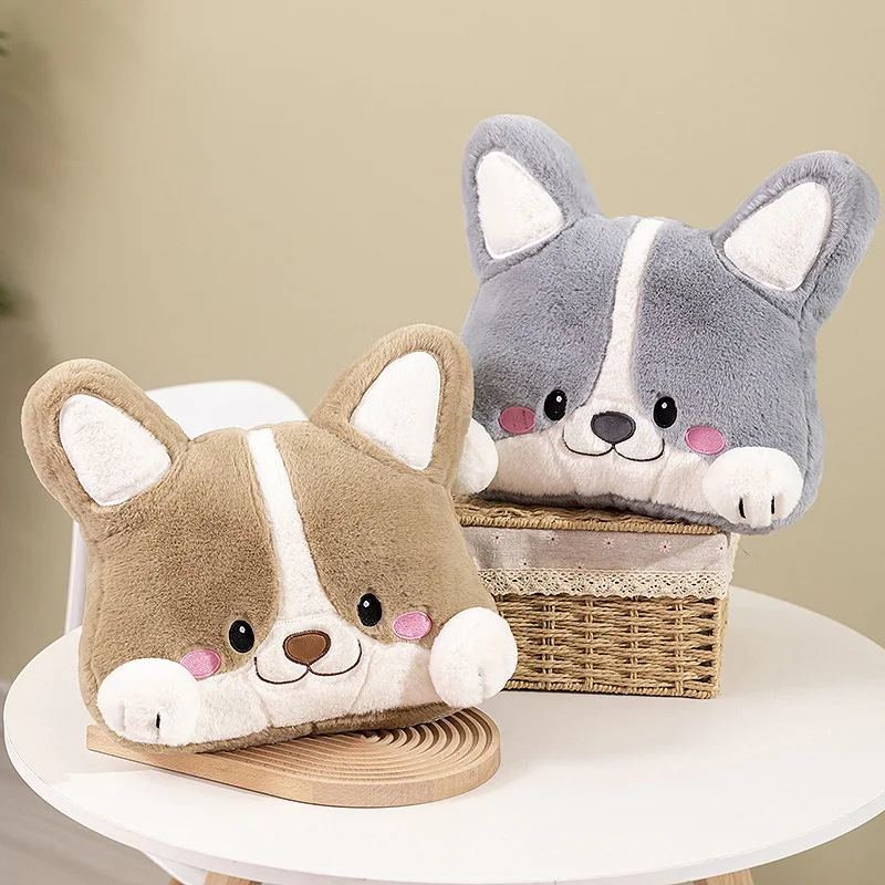 

Cute Dog Plush Throw Pillow Toys for Kids Stuffed Animal Toy Cartoon Soft Puppy Head Cushion Sofa Kawaii Girls Room Decor