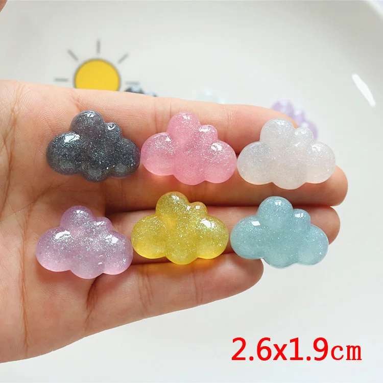 10pcs Shiny Irregular Cloud Resin Charms Colorful Bubble Cloud Pendant For Earring Diy Jewelry Make