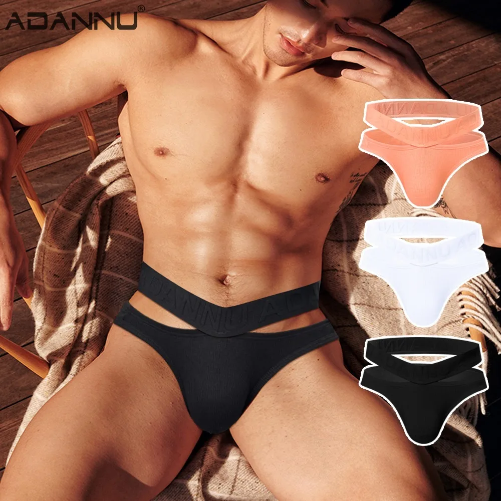 

Модное мужское нижнее белье, V-образный двойной пояс, треугольные брюки, хлопковая нить для фитнеса, U-образное выпуклое нижнее белье с высокой вилкой для поднятия бедер