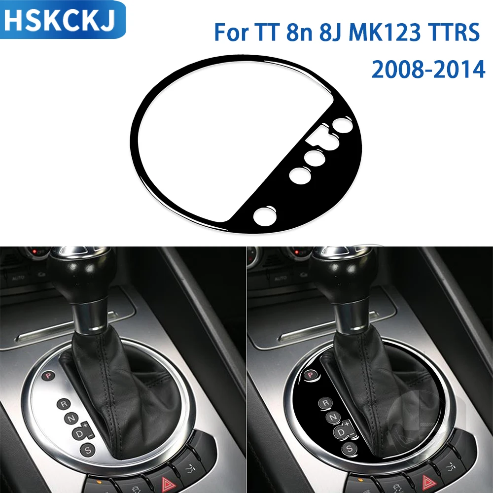 

For Audi TT 8N 8J MK1 MK2 MK3 2008-2014 Accessories Piano Black Plasti Car Interior Gear Panel Trim Stickers Decoration